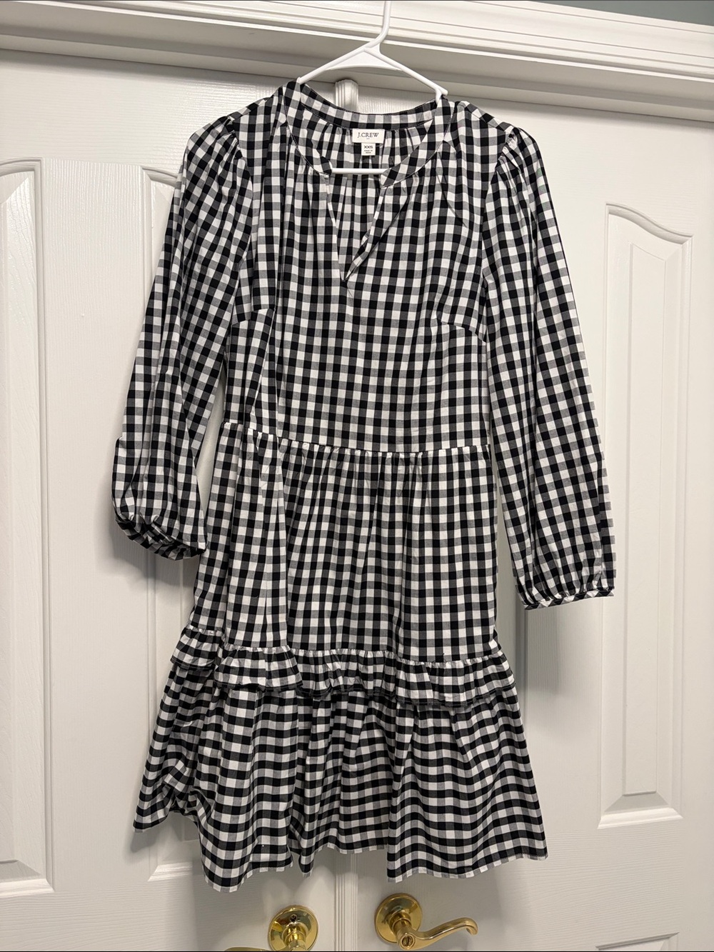 J Crew gingham tiered dress